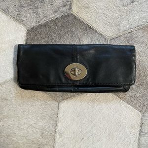 Coach Foldover Madeline Clutch with Turnlock Black